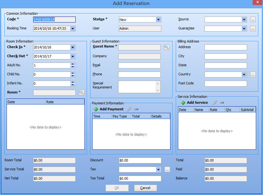 Reservation and Booking Management